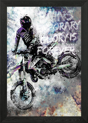 glory is forever Motocross Gerahmtes Wandbild Poster Leinwanddruck Bild