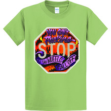NEW Art Society TATTOO STOP SIGN VOL. 1 LIME Tee Shirt SMALL-4XLARGE MADE IN USA