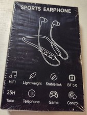 Neckband Sports Earphone, bluetooth, 8 hour playtime, NIB