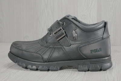 New Polo Ralph Lauren Dover III Leather Blend Boots Black Men s Size 14D