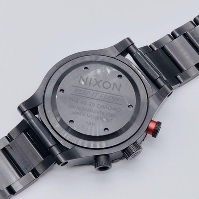 NIXON 48 20 CHRONO All Black Multi Wristwatch Timepiece Men's