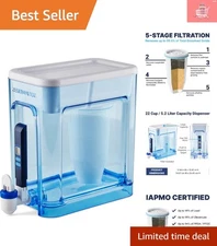 Ergonomic 22-Cup Water Filter Dispenser - Filter Out Lead & Contaminants