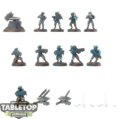 Tau Empire - 10 Fire Warriors Breacher Team - bemalt