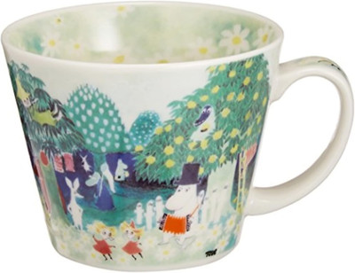 Moomin Valley Water Color Soup Mug Cup Yamaka Japan
