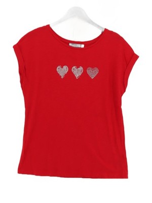 Neuwertiges Samt Damen T-Shirt M rot 100% Baumwolle Basic