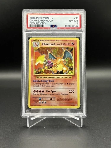 2016 POKEMON XY EVOLUTIONS #11 CHARIZARD-HOLO PSA 8