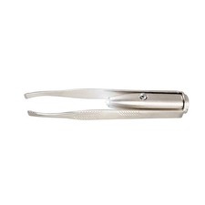 1pc LED Light Stainless Steel Eyebrow Tweezer Portable Hair Remover - NEW