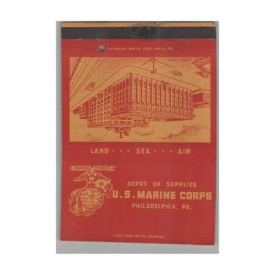 Matchbook Cover U.S. Marine Corps Depot of Supplies Philadelphia PA