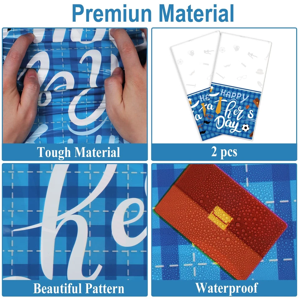 Feliz Día del Padre Platos de Papel Desechables, Servilletas, Tenedores, Mantel para Da... Foto 4 de 4