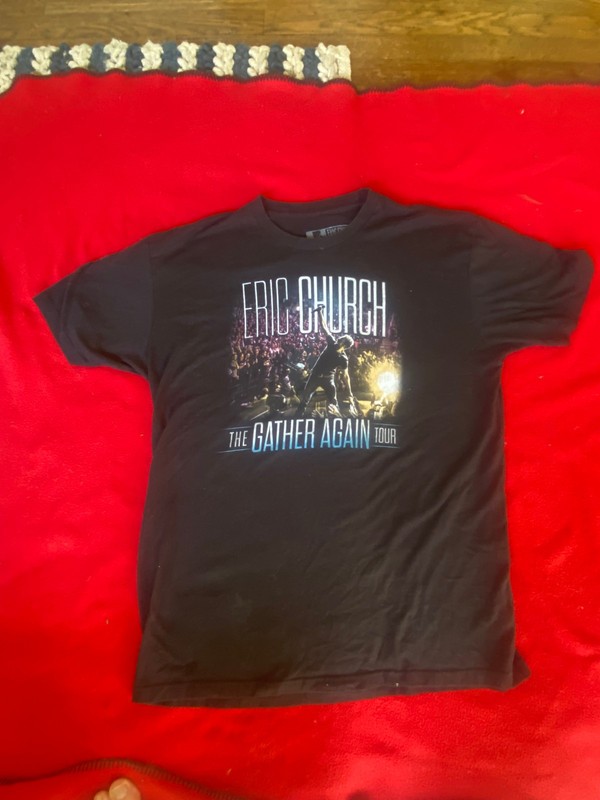 Eric Church Shirt Mens XL Black Gather Again Tour Concert Tee Country Music Band