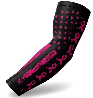 POWER ENERGY SPORTS Pink Ribbon Breast Cancer Compression Baseball Football Shooter Arm Sleeve