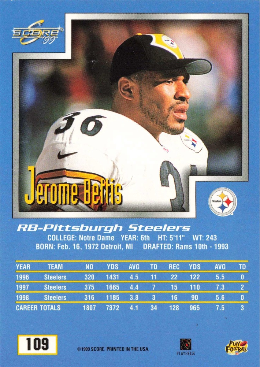 Jerome Bettis 1999 Score #109 Pittsburgh Steelers | eBay