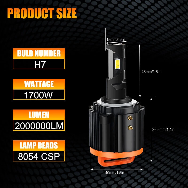 2X Bombillas de haz alto-bajo LED H7 6000K para VW Golf R GTI Tiguan Passat 12-17 Foto 3 de 4