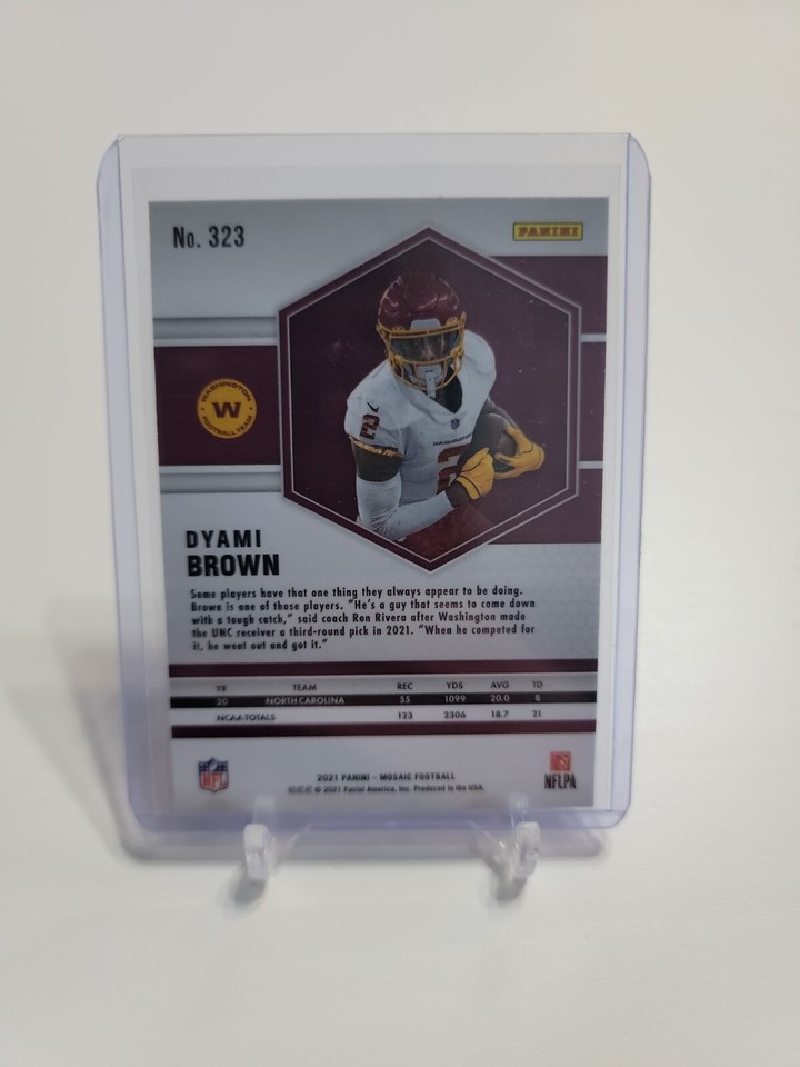 2021 Panini Mosaic Dyami Brown Rookie Card Washington Commanders ...