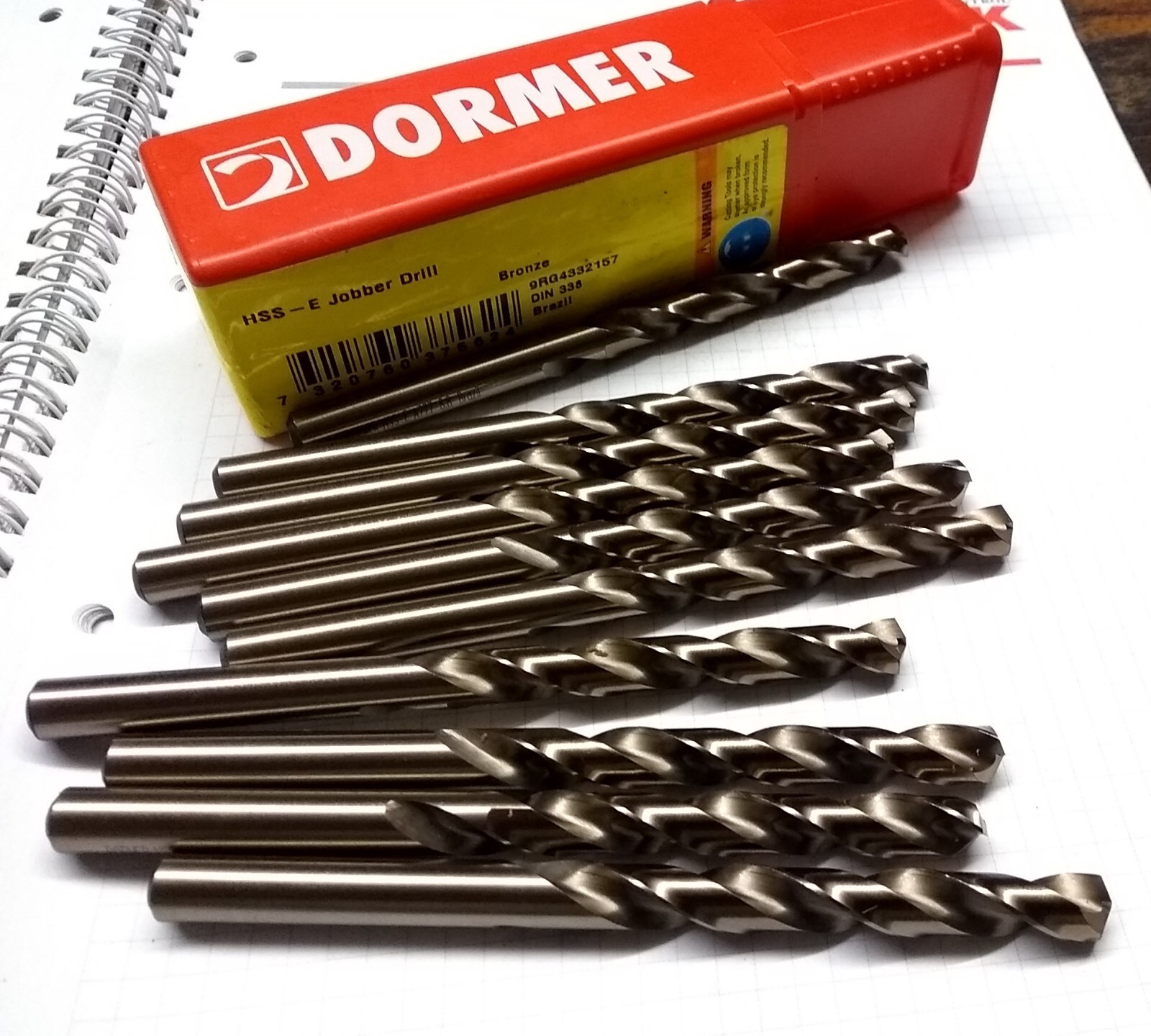 DORMER  8.8 mm drill bits A777 HSS-E cobalt heavy duty jobber drill pack of 10