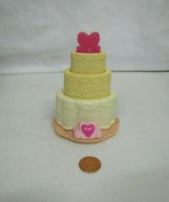 Hasbro 2005 Cream Tiered Cake Toy Collapsible With Heart Design Tiers Rare 