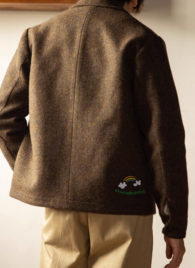 Red Tornado French Work Jacket Winter Warm Men's Wool Tweed