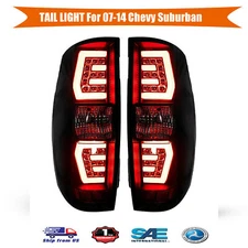 for 07-14 Chevy Suburban 1500 Tahoe Tail Lights LED Sequential Signal Smoke Lens