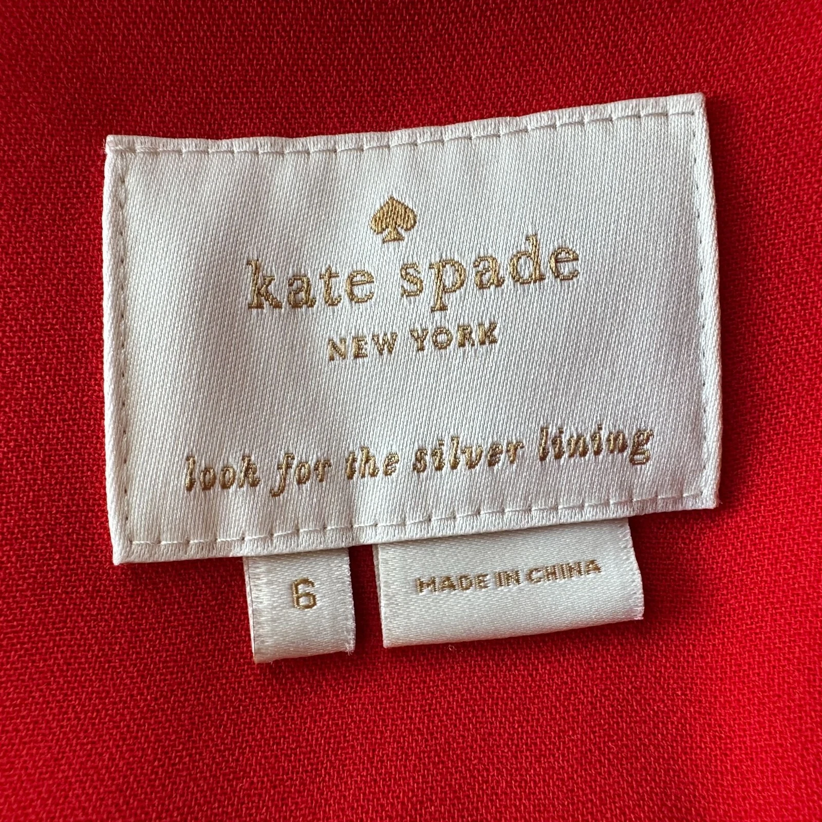 Kate Spade New York donna 6 abiti cravatta manica lunga scollo a V rosso festa cocktail