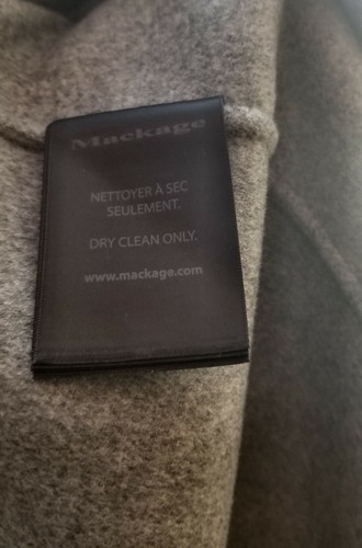 Mackage Blair Wool Grey Trench Coat, Size M, Pre-owned Missing Fur Collar - Picture 8 of 10