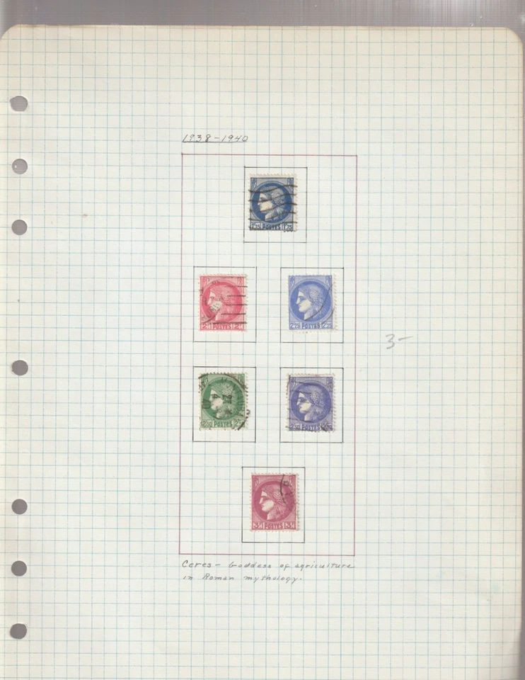 FRANCE Collection, 1929-1948, 9 pages Used, Unused stamps Cat. $140. + - Image 4 of 4