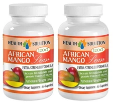 African Mango Lean 1200mg Extract / Resveratrol (2 Bottles, 120 Capsules)