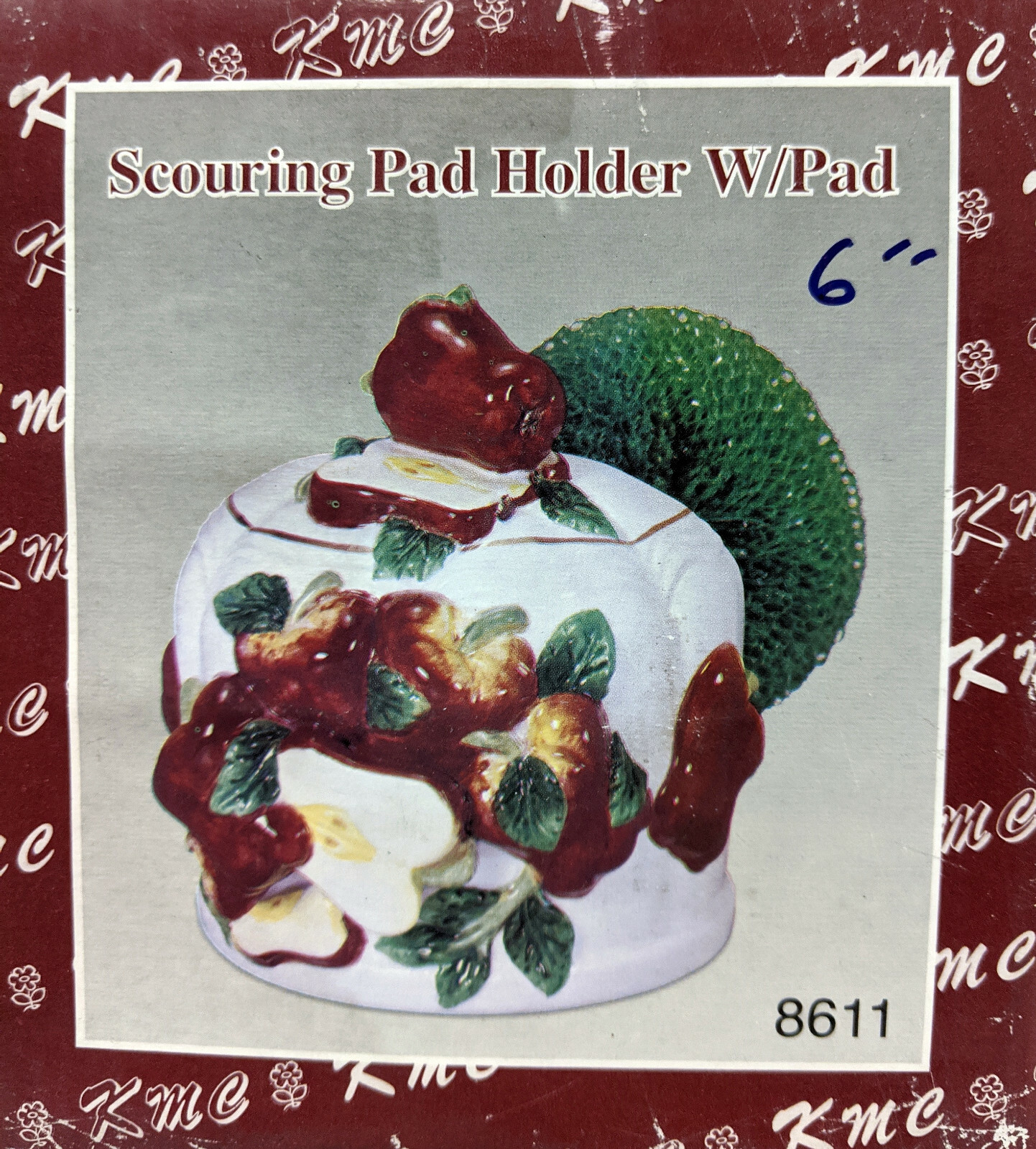 New 3D Red Apple Ceramic Kitchen Scouring Pad & Holder Apples 8611 eBay