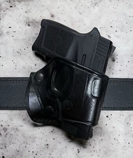 Right Hand Black Leather OWB Belt Holster for 1st Gen S&W M&P Bodyguard 380