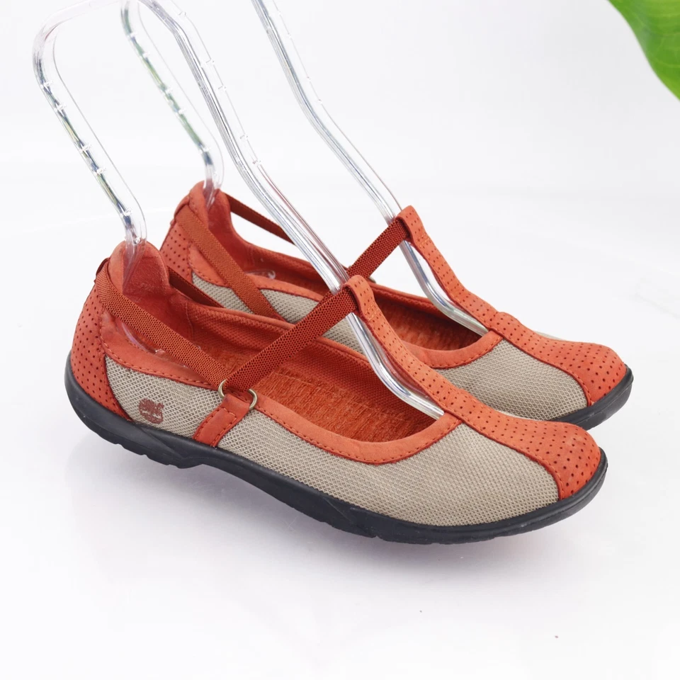 Zapato Timberland Smartwool Mary Jane para mujer talla 6,5 naranja tostado cuero sin cordones Foto 3 de 4