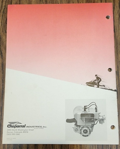 Servicio de reparación de motores de moto de nieve Chaparral 1973 genuino manual vintage 17 páginas - Imagen 2 de 5