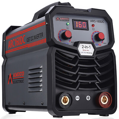 ARC-160DC, 160 Amp Stick Arc/Lift-TIG 2-in-1 DC Welder, 80% Duty Cycle 100-250V