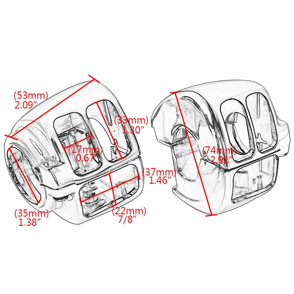 Chrome Handlebar Switch Housing Cover Fit for Harley Sportster Softail Road King - Image 4 of 4