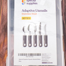 Adaptive Utensils Special Supplies 5 Piece Stainless Steel Non Slip Handles