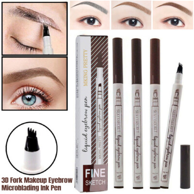 Microblading Tattoo Augenbraue 3D Liquid Ink Pen wasserfest 4 Gabel Stift Brow UK