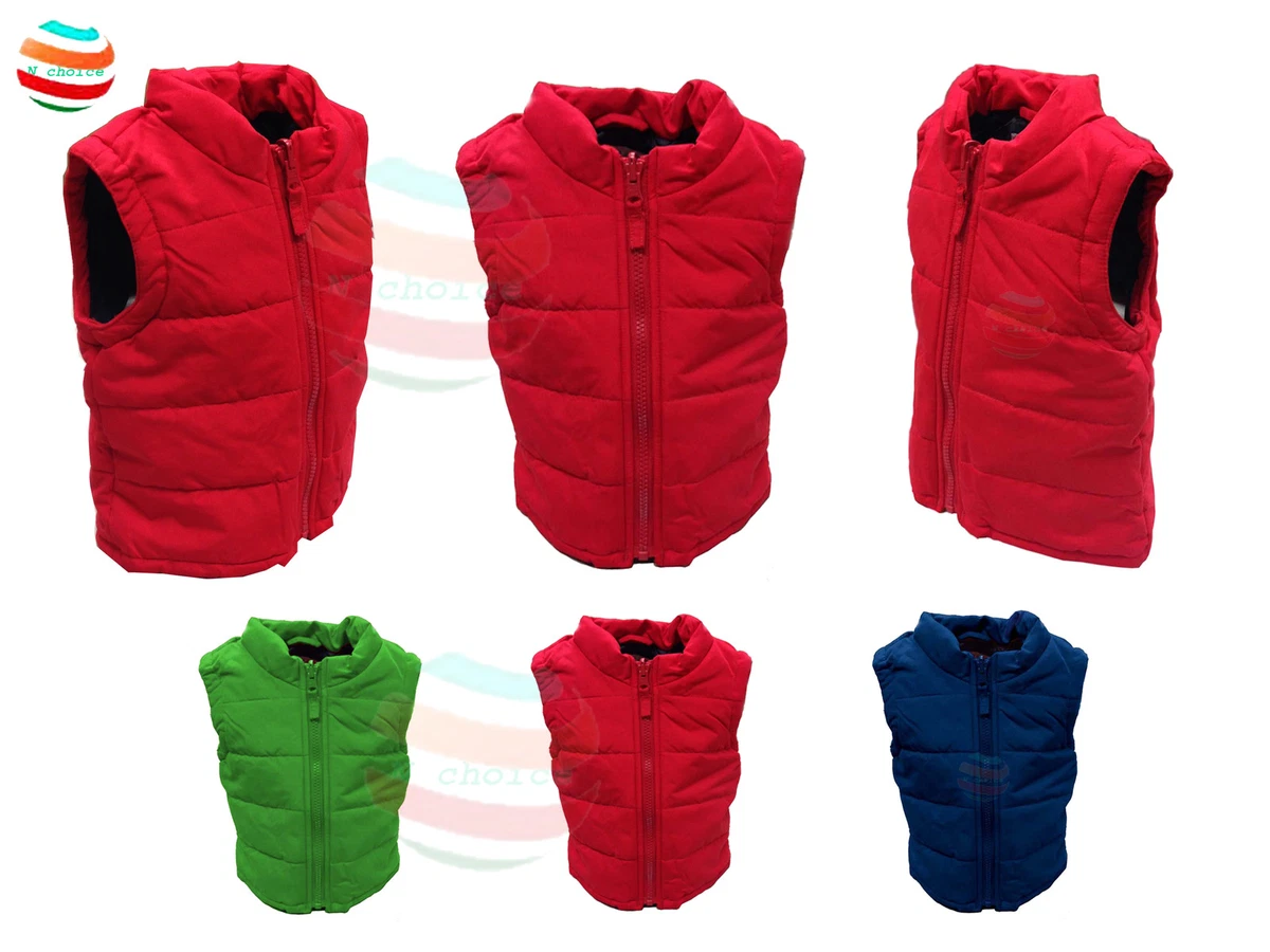 Kids BODY WARMER Gilet boys girls Waistcoat casual unisex Infant Gillet red