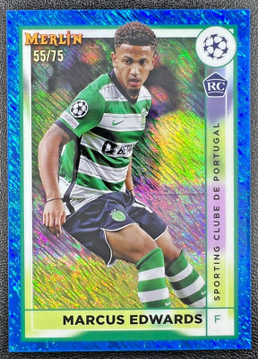 2023 Topps Merlin MARCUS EDWARDS /75 BLUE SHIMMER #126 Portugal  ROOKIE RC C1
