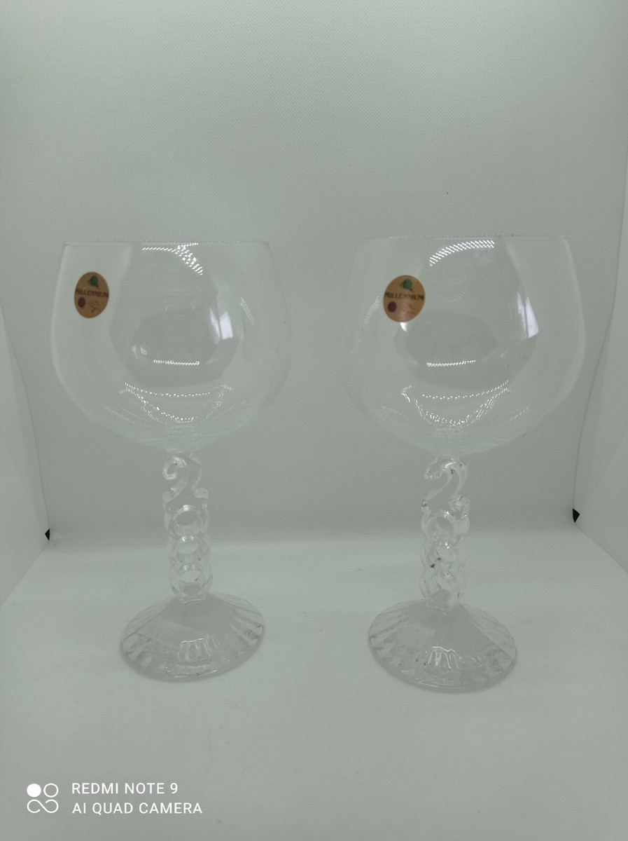 Lot De 2 Verres Millenium Ballon Gravés An 2000 - Cristal D'Arques - 22 Cm - Neufs