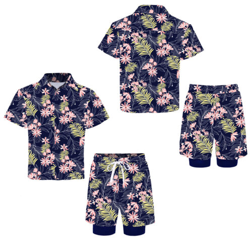 Boy Shirts With Boardshorts Digital Printed Sunsuit Athletic Swimsuit Beachball - Picture 39 of 60