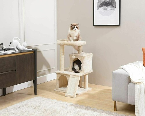 33'' Multi-Level Activity Cat Tower Cat Tree with Sisal Posts for Adult Cats USA - Picture 5 of 6