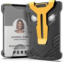 Aluminium Minimalist Wallet for Men,Metal Money Clip ID Badge Slim Card Holder