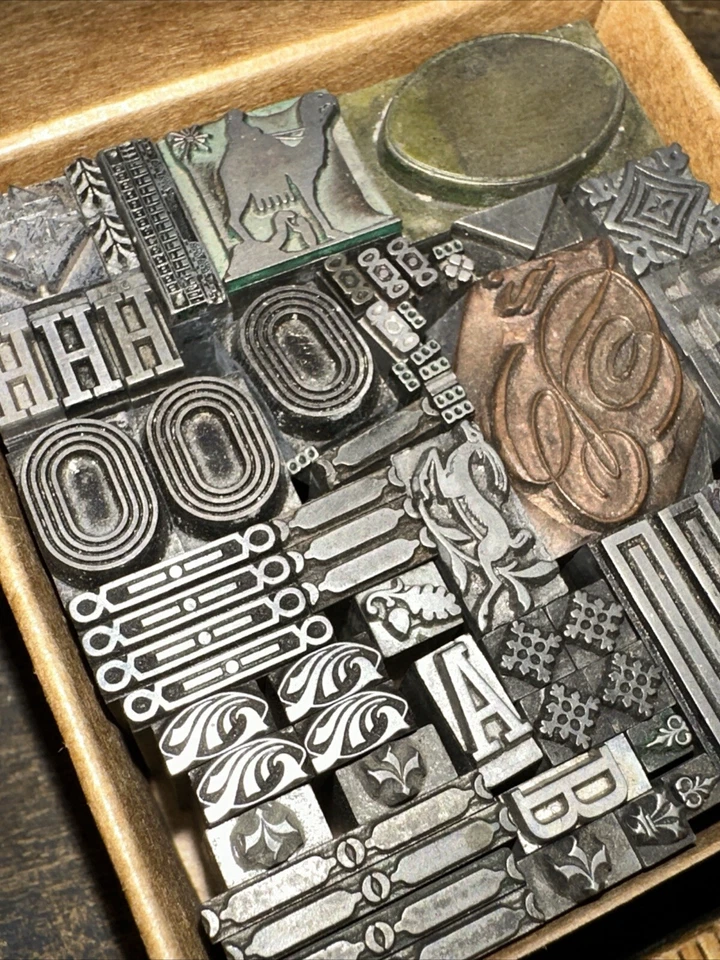 Printing Blocks “ Lead Ornamental Borders Dingbats” Great Variety! - Image 4 of 4