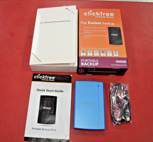 New Clickfree Automatic Backup 500GB C2 Hard Drive Portable Backup Mac ...