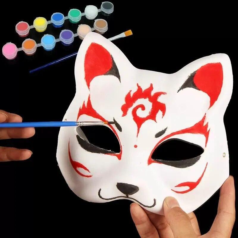 5PCS Empty Cat Mask Empty Masquerade Mask Therian Mask Mask Adults