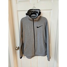 Nike Dri-FIT Full Zip Hoodie Jacket Gray Black Women  s Medium Athleisure