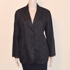 JONES NEW YORK COUNTRY Black Linen 3 Button Blazer Size Women's 4