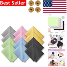 Glasses Cleaning Cloths 12pk Microfiber Screens Lenses Streak-Free Delicate ...