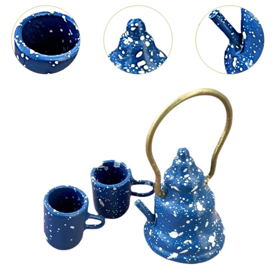 Set di tazze per casa delle bambole in scala 1/2, set di giocattoli in - Immagine 3 di 4