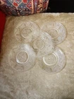 Vintage 1940s Federal Glass Heritage Hobnail Pattern Clear Set Of 5 Saucers