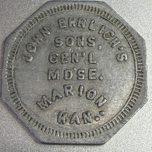 Kansas, Marion John Ehrlich's General Merchandise Aluminum Token 10¢ 31512