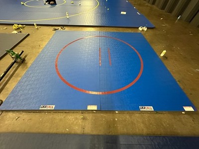 11'7'' x 10'4'' x 1-5/8'' Home Wrestling / Martial Arts Mat - Royal Blue (Mat # 30)